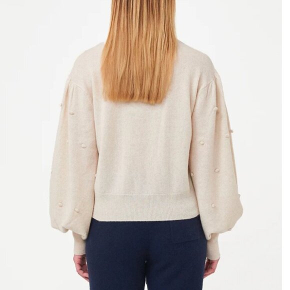 BRODIE Cashmere Bonny Bobble Jumper Antique White Size Small - Picture 2 of 8